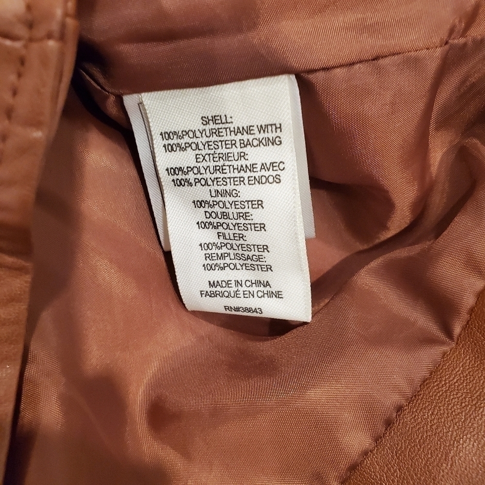 NEW ARALYN & ME Faux-Leather Brown Moto Jacket - Picture 4 of 4